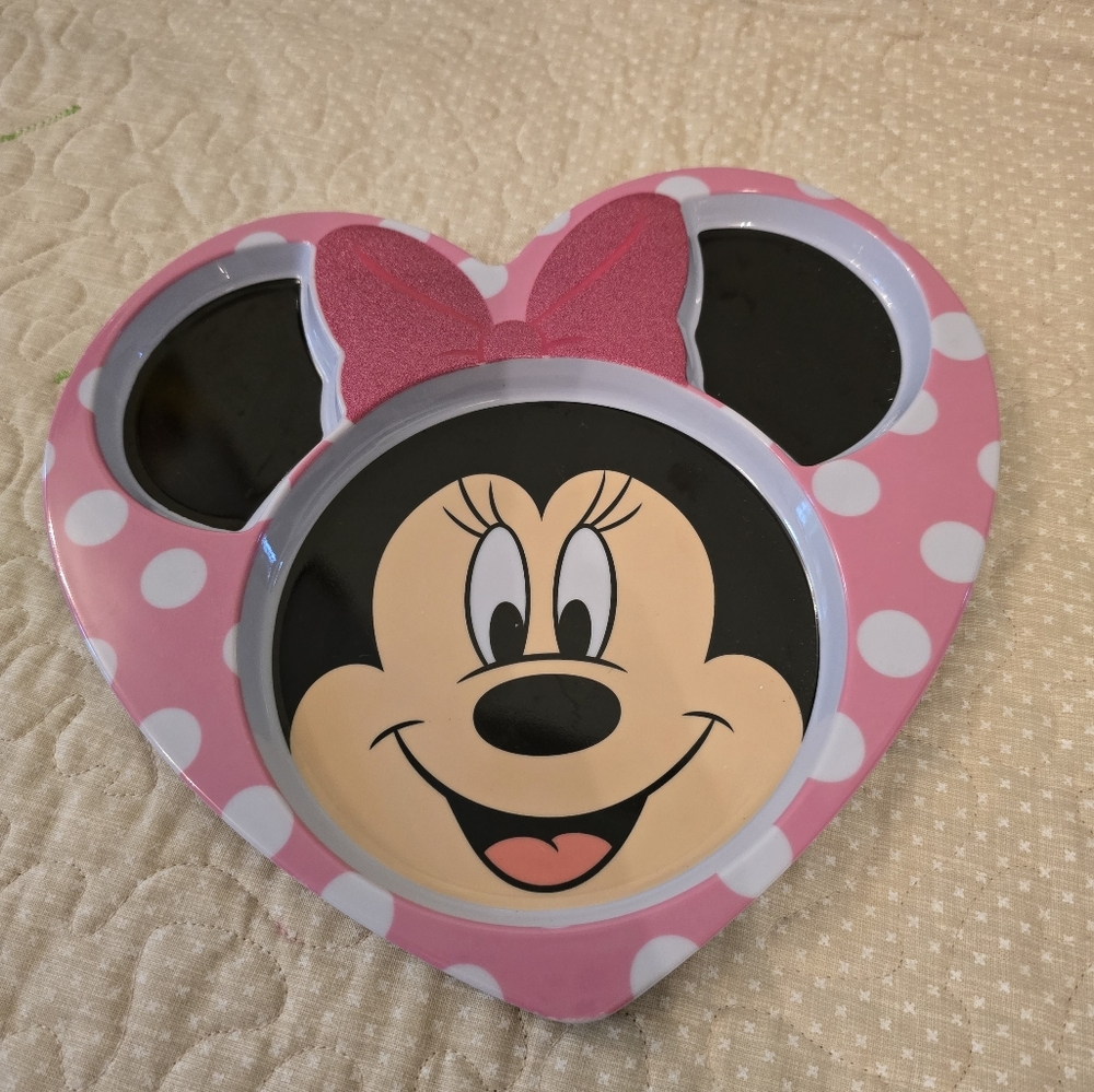 Disney Minnie Mouse Pink Polka Dot Plate